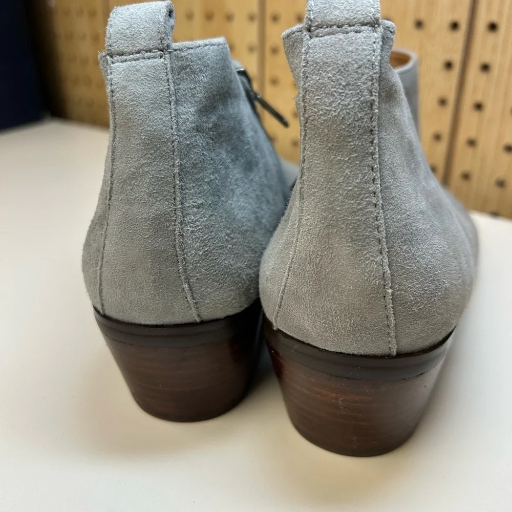 J. Crew Leather Ankle Boots In Grey